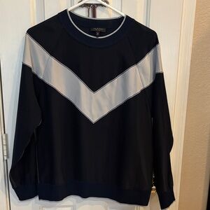 rag & bone Black and Gray Chevron Blouse